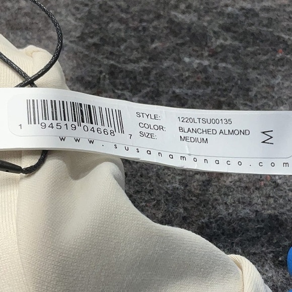 Susana Monaco Gathered Jumpsuit Wide Leg Blanched Almond M - Picture 3 of 5